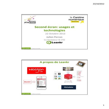 Second écran : usages et technologies