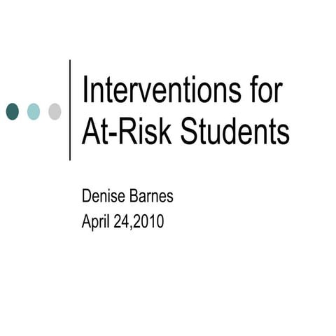 Interventions for at risk students power point