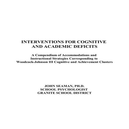 Interventions for cognitive and academic deficits | PDF