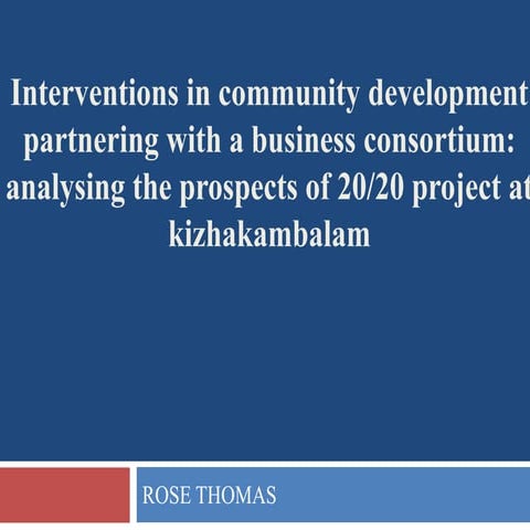 Interventions in community development partnering with a business | PPTX