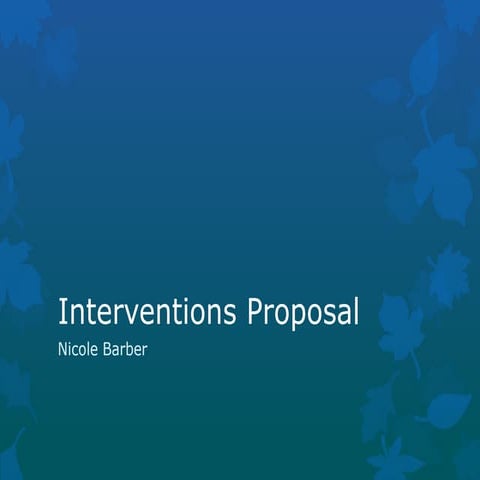 Interventions proposal