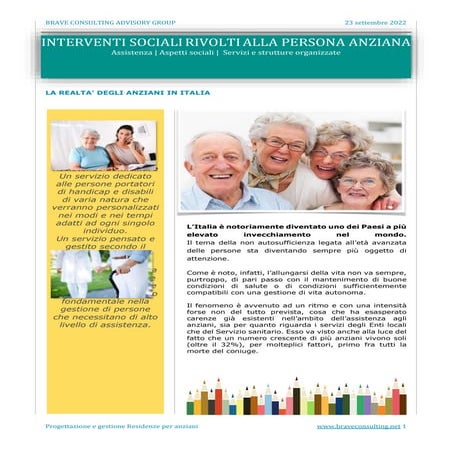 Interventi sociali per gli anziani by Brave Consulting 2022