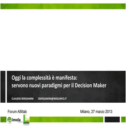 Forum ABIlab 2013: Imola Informatica