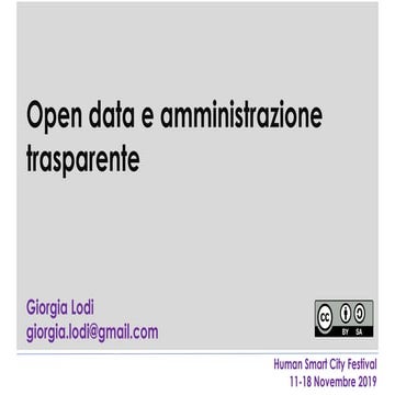Open Data e Amministrazione Trasparente