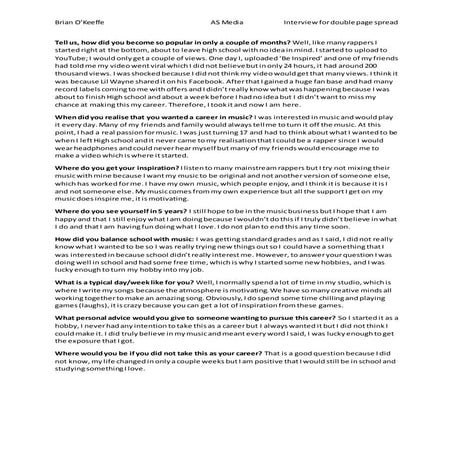 Mock interview for magazine | DOCX