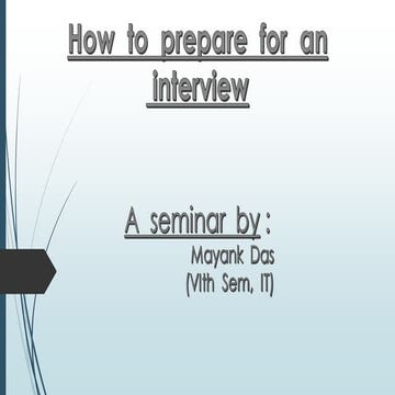How to prepare for an Interview | PDF