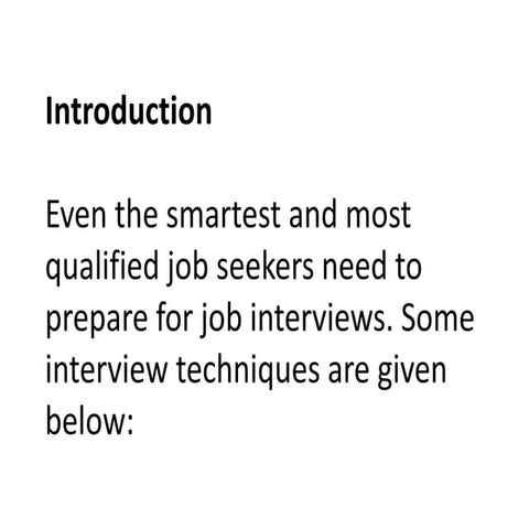 Interview techniques