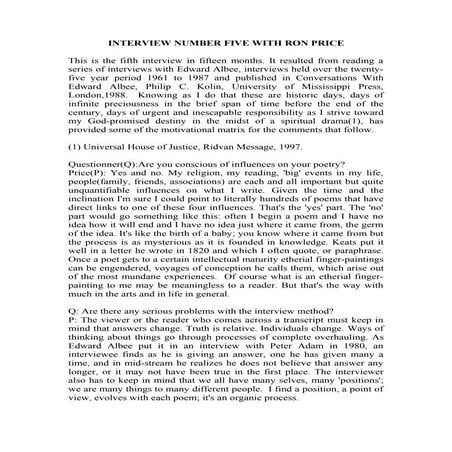 One of 26 Interviews with Writer and Author Ron Price