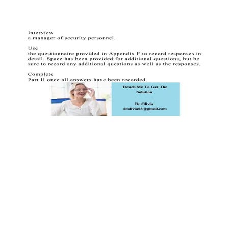 Interview a manager of security personnel. Use the questio.docx