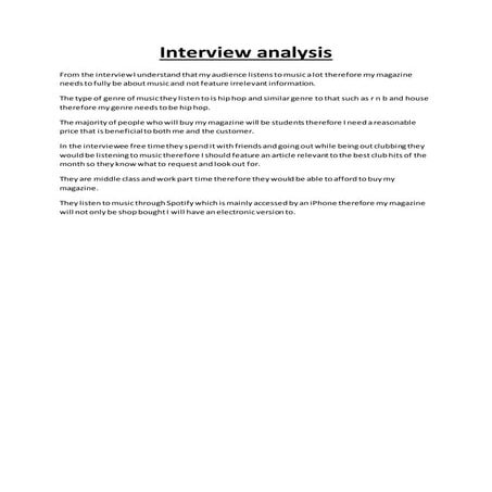 Interview analysis | DOCX