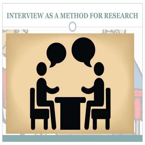 Interview as a method for research | PPTX