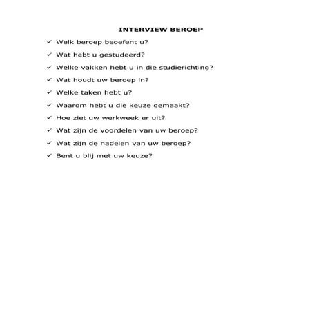 Interview Beroep
