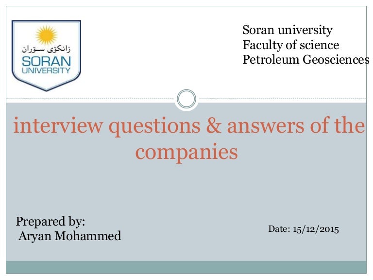 Interview questions and answers