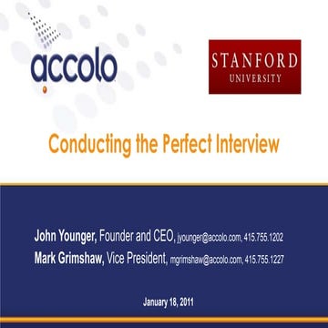 Interviewer training   stanford - conducting the perfect interview 1-18-11