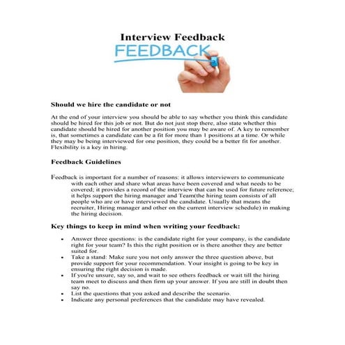 Interview feedback