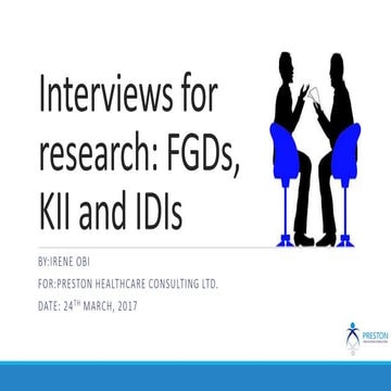 Interview for qualitative research  fg ds, kii and idis
