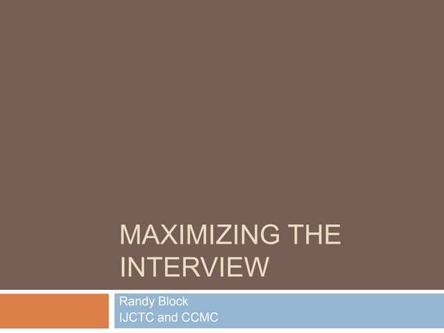 Interviewing 2012