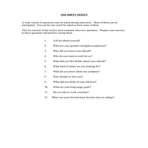 Interviewing answers to difficult questions