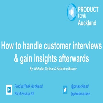 Interviewing customers ProductTank Auckland