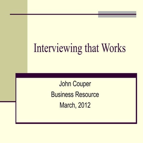 Interviewing for kimep