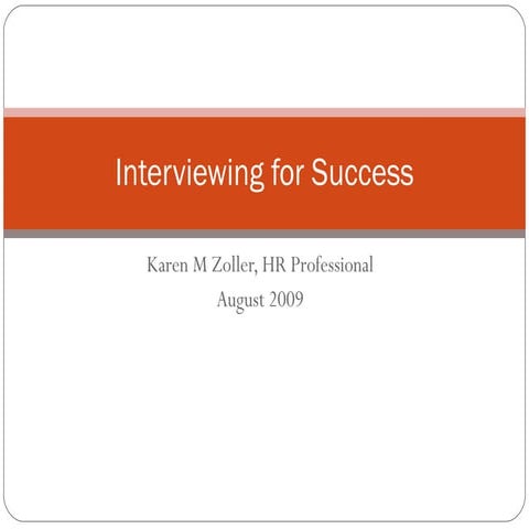 Interviewing For Success