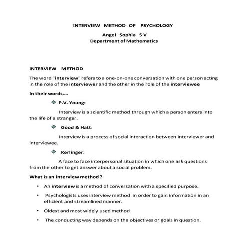 Interview   method   of    psychology pdf 5