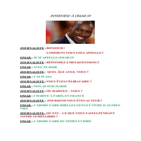 Interview à omar sy