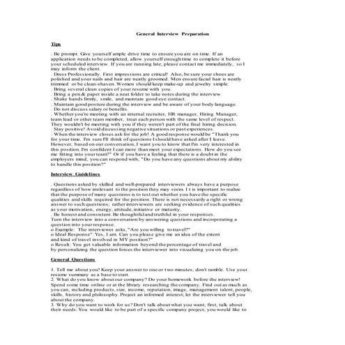 Interview preparation Document