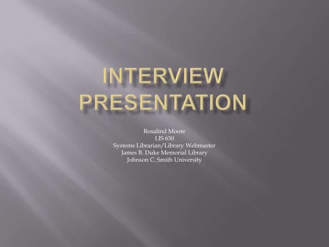 Interview presentation