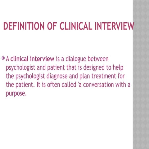 Clinical Interview | PPTX