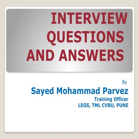 INTERVIEW Q & A by SMP.for Automobile and quality