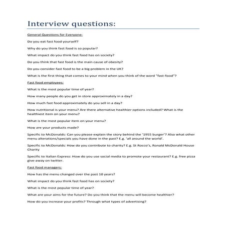 Interview questions