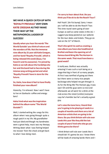 Transcripts of the interview