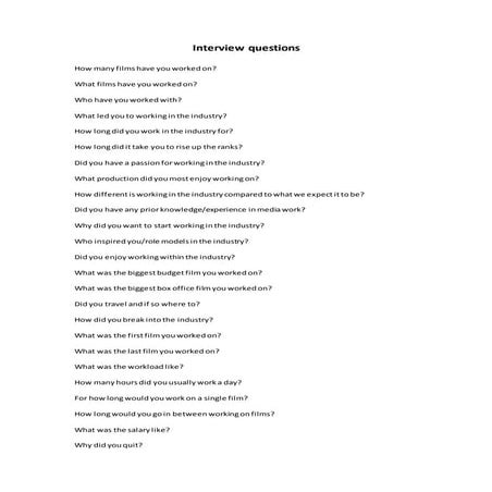 Interview questions