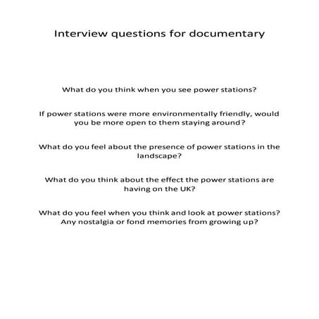 Interview questions for documentary | PDF