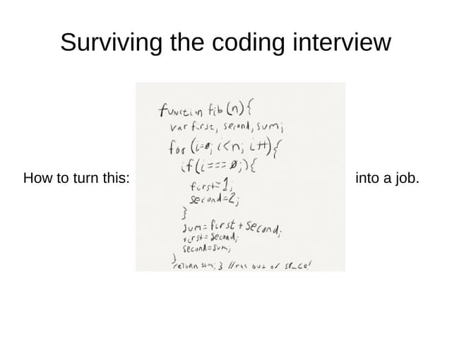 Interview questions slide deck