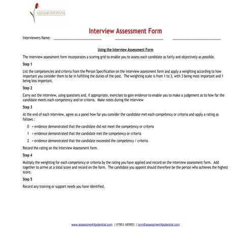 Interview record form