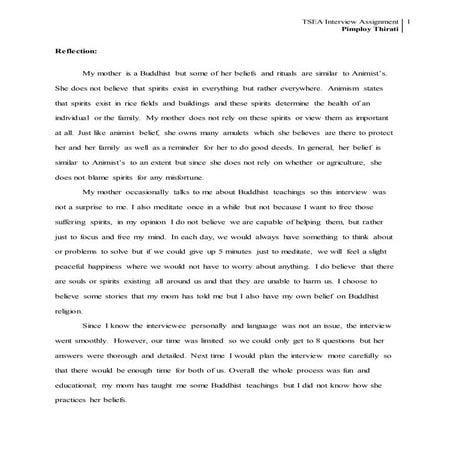 Interview reflection