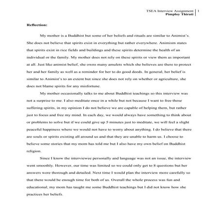 Interview reflection