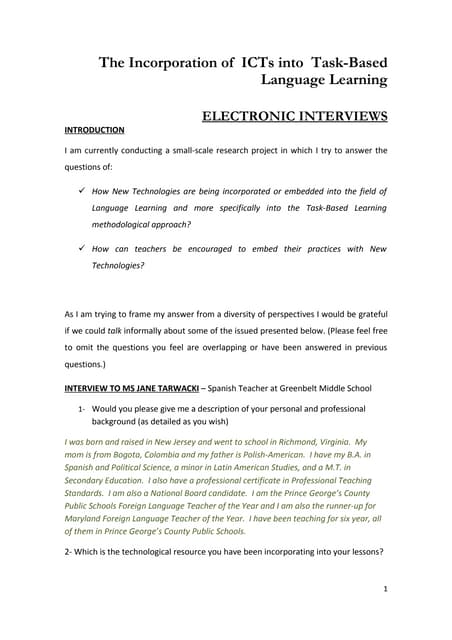 Interviews  appendix 1