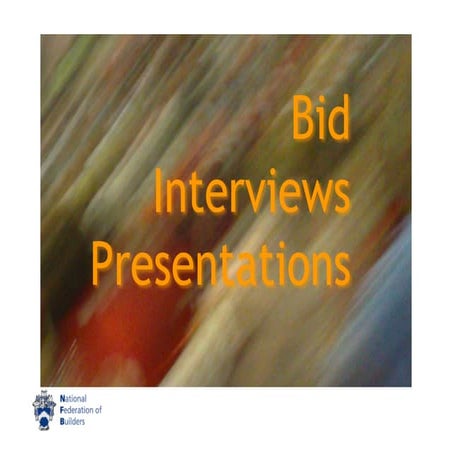 Bid presentation workshop slides