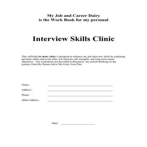 Job Interview Skills Work Book
