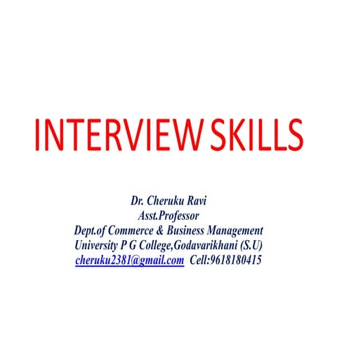 Interview skills ppt presentation at gdc gdk