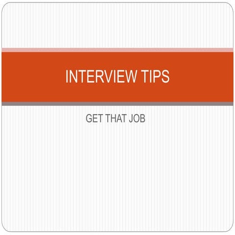 Interview skills presentation