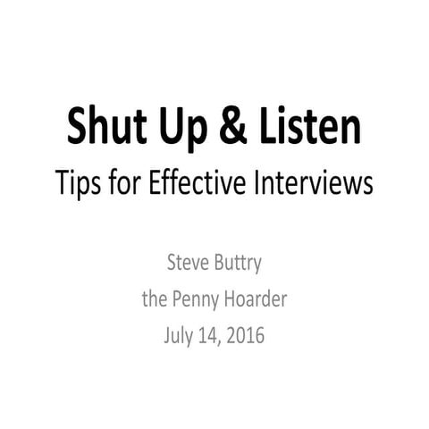 Interviewing Tips