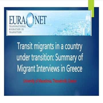 Country report on semi-structured interviews with temporary migrants - Greece