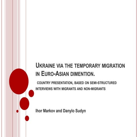 Country report on semi-structured interviews with temporary migrants - Ukraine