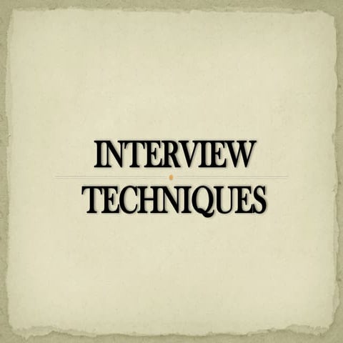 Basic Interview Techniques for fresher graduates