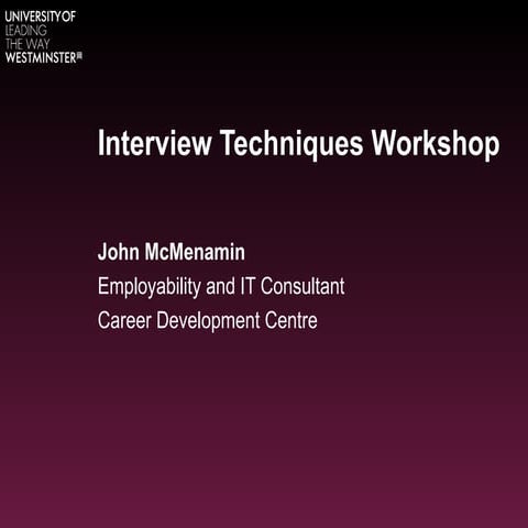 Interview techniques workshop