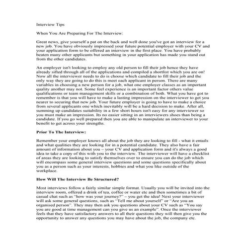 Interview tips